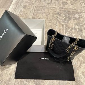 Chanel Black Caviar Petite Shopping Tote